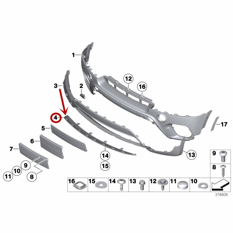 51117222729 Front bumper trim X5 e70 30dx 40d 50ixb mw2009 Bottom fender Front bumper chin Front bumper protection board