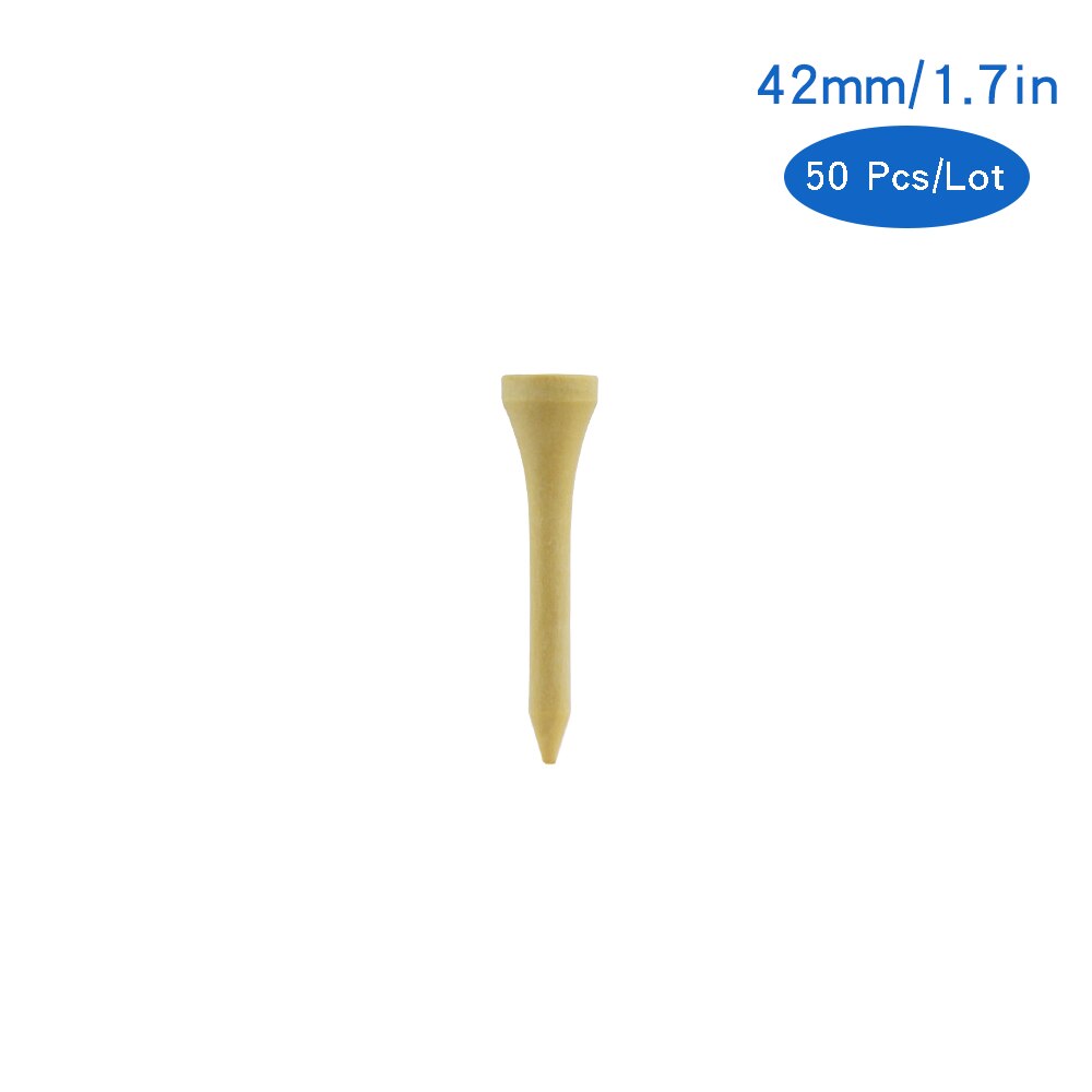 50 Stks/partij Golf Tees Plastic Hout Bamboe 4 Stijlen Golf Tee Kleurrijke Voor Over Sized Drivers, irons &amp; Hybriden. Langer Drives: 42mm wooden tees