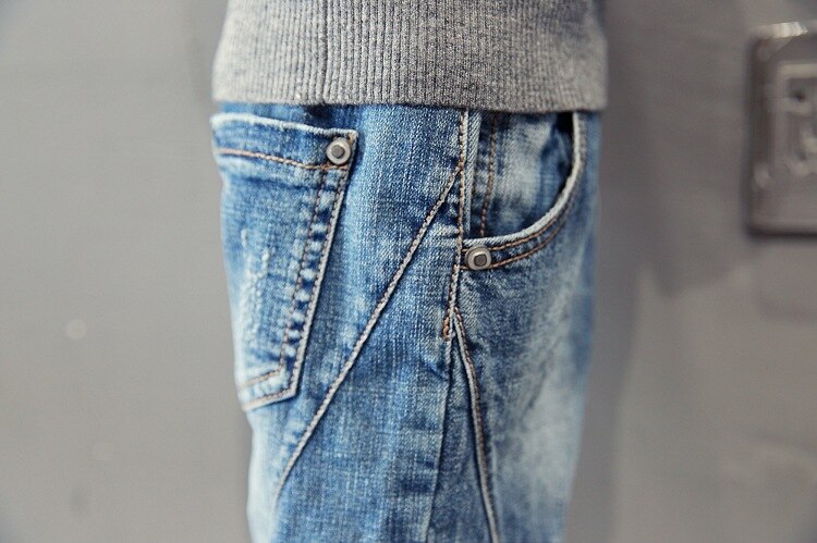Drenge bukser jeans drenge jeans til forår efterår børne denim bukser børn solidt hul afslappet børn haremsbukser