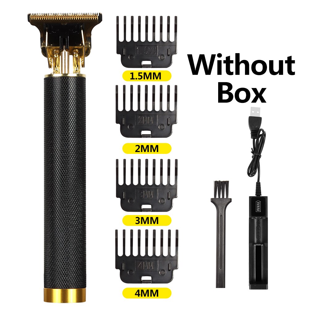 Cortadora de pelo recargable por USB T9 para hombre, máquina para cortar cabello con pantalla LCD, herramienta de estilismo para corte de pelo y barba, novedad de: black no box