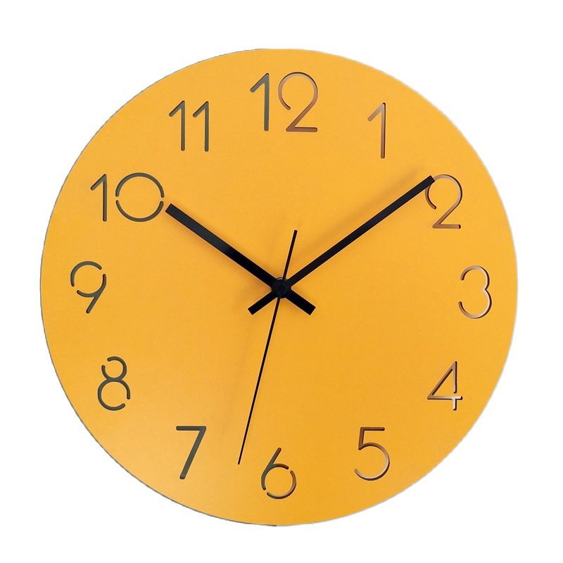nordisch Große Wanduhr Zauberstab Uhr Holz Moderne Wohnzimmer Schlafzimmer Stille Gelb Uhren Büro Küche Pendule Wandbild Dekor Saat