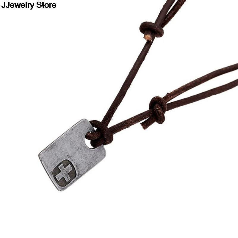 Collar con colgante de cuerda de cáñamo para hombre, joyería masculina Vintage, de cuero, Colar, hacer a mano