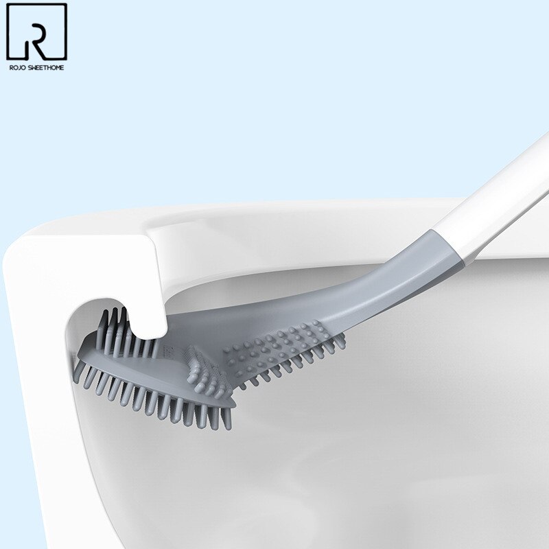 Zachte Rubberen Wc Borstels Met Plastic Standaard, Wandhouder Nordic Lange Handvat Badkamer Cleaning Tools Set Wc Accessoires