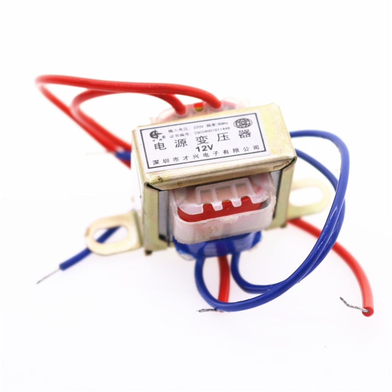 Mini transformador de 1 pieza, 1W, reductor de Ac220v a CA, Motor único de 12v CA, transformador de núcleo de cobre de 90mA