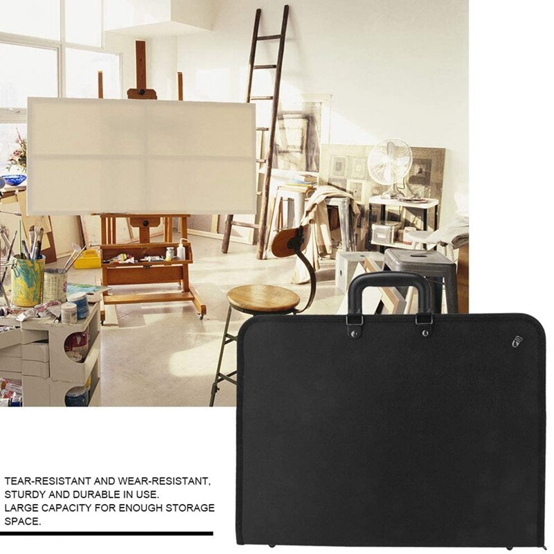 Trousse d&#39;art avec fermeture éclair, mallette de transport pour artiste, planche d&#39;affiche, sac fourre-tout pour dossier de rangement artistique