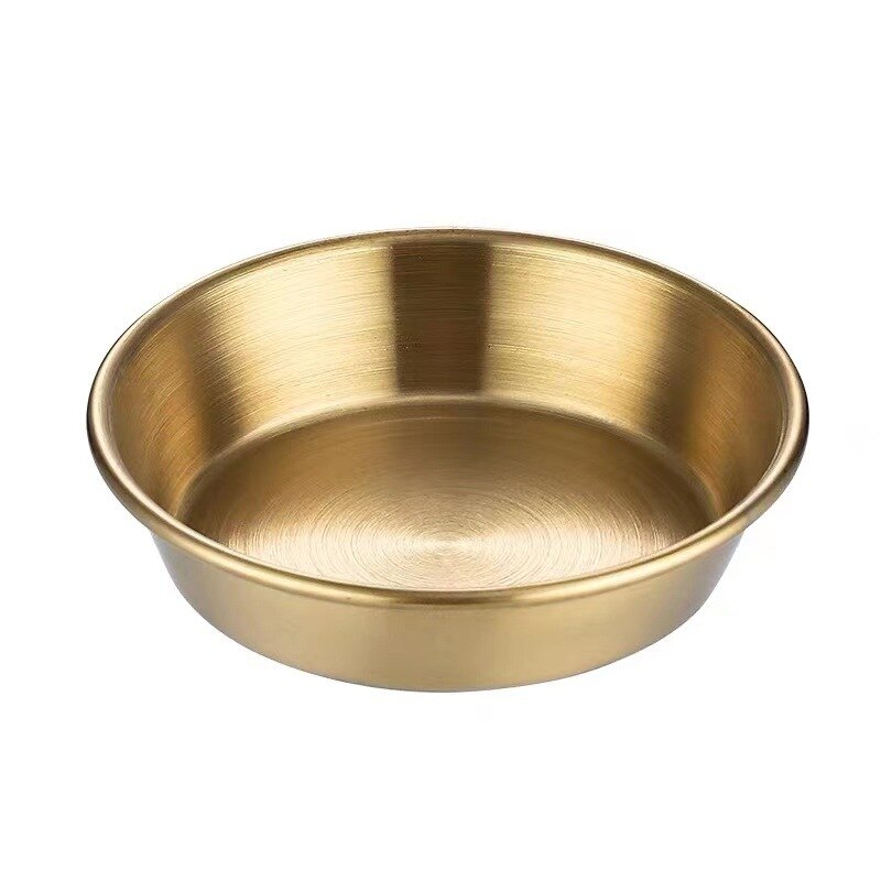 Mini Dish Golden Silver Sauce Dish Appetizer Serving Tray Stainless Steel Soy Sauce Dishes Spice Plates Kitchen Supplies Plates