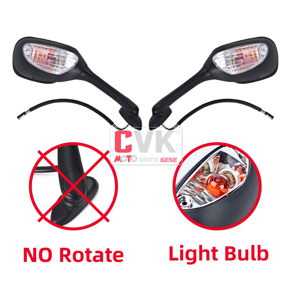 CVK RearView Mirror LED Light For Suzuki GSXR600 GSXR750 GSXR1000 K5 K6 K7 K8 2005 2006 2007 Rear View Mirrors: Non Rotate