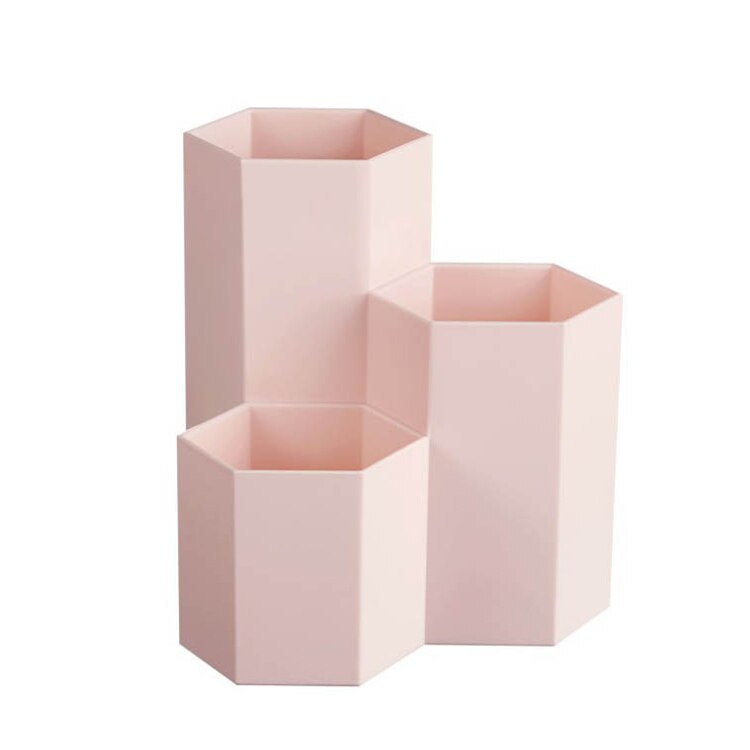 Kreative Einfache Stil Sechs Prisma Stift Halfter Schule Büro Schreibwaren PS Sechseckigen Bleistift Stand Organizer Kasten Schüler Versorgung: Rosa