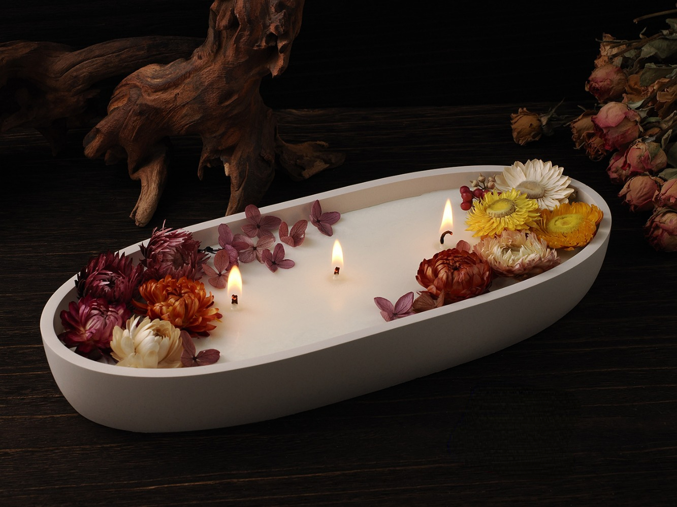 Tarro de vela con forma de barco de cemento ovalado, moldes de silicona DIY, maceta de yeso de hormigón, caja de cera, bandeja para velas, molde para decoración del hogar