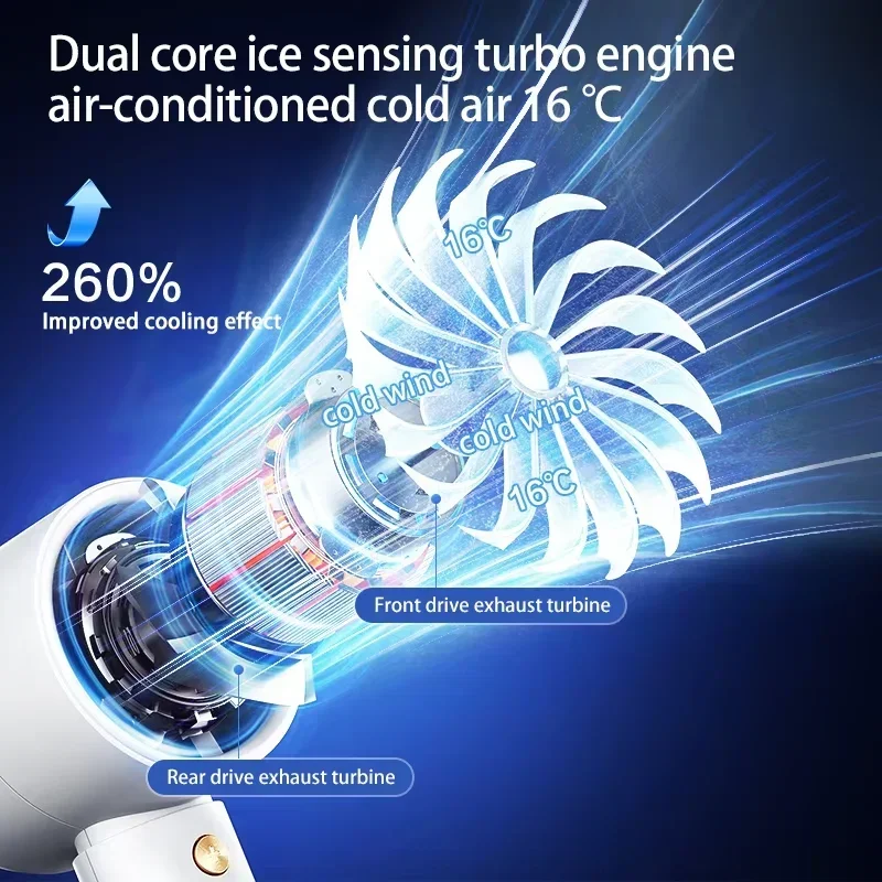 10000mAh High Speed Portable Turbo Fan Cooler Fan 100-Speed Adjustment High-Speed Fan Handheld Fan Mini Fan Adjustment Portable