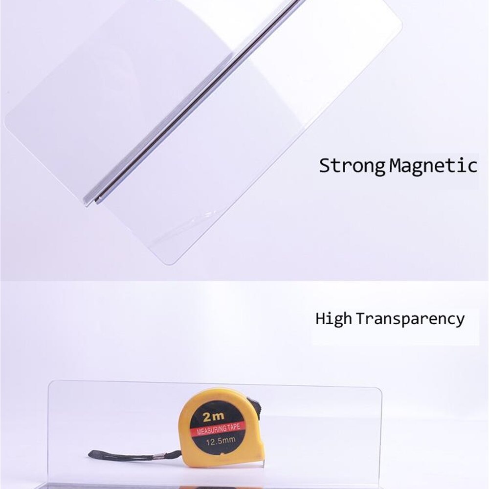 L-shape Commodities Separator Merchandise Guard Strip Supermarket Pvc Magnetic Clear Shelf Divider