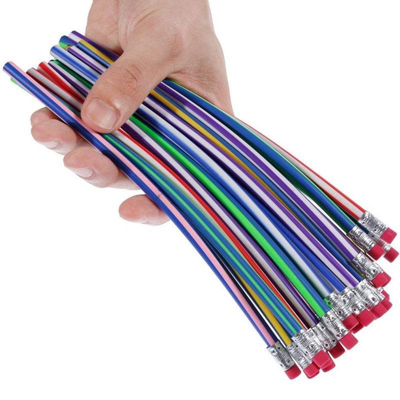 20pcs 10pcs 5pcs Soft Flexible Bendy Pencils Fun Bend Soft Pencil Band Kids Children School Supplies Stationery: 20pcs