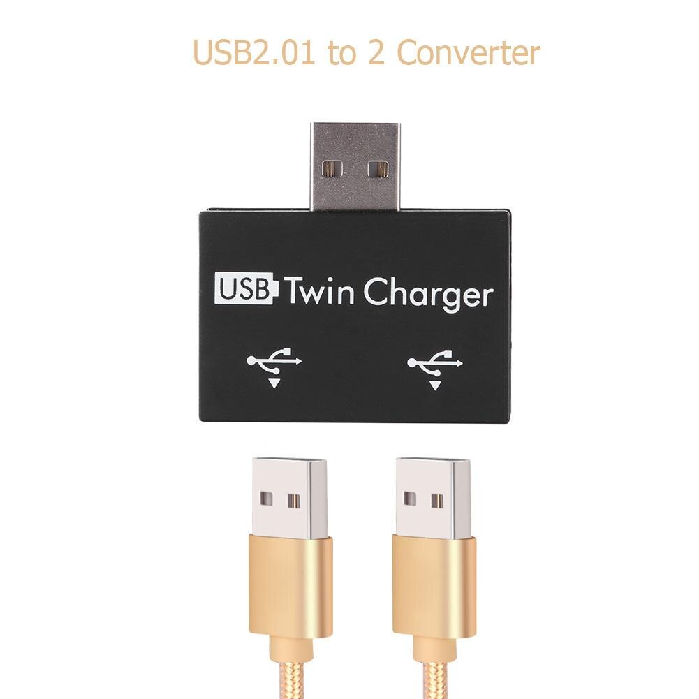 USB2.0 Male to Twin Charger Dual 2 Port USB Splitter Hub Adapter Converter USB 2.0 Male to Twin Female Charger Adapter