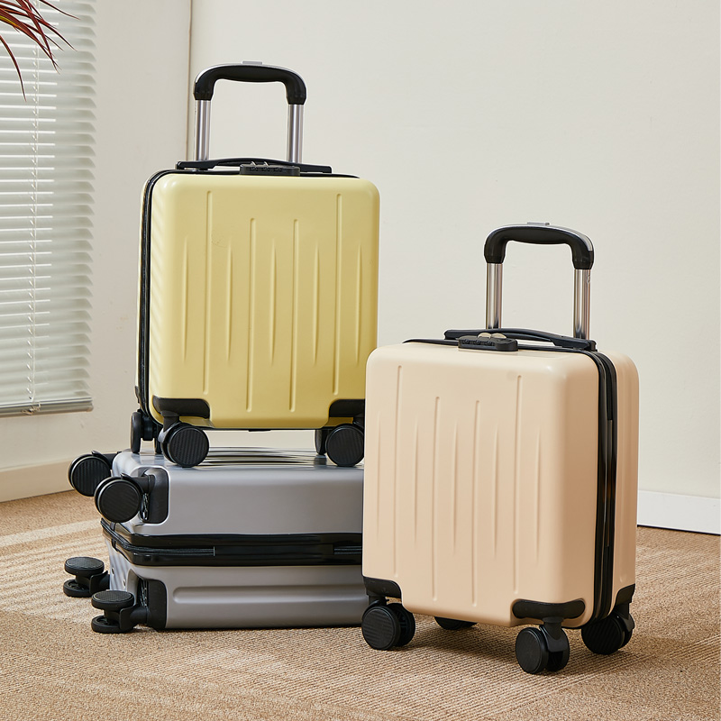 Valise de voyage unisexe à roulettes PC, 14 pouces, , à la , ABS, mini valise d'embarquement, petite main, Lu