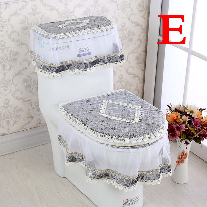3 Teile/satz Gold Samt Spitze Wc Sitz Abdeckung einstellen Toiletten U-Förmigen Mantel Hause Badezimmer Toiletten matt Panzer Abdeckung wc Abdeckung setzt: 05