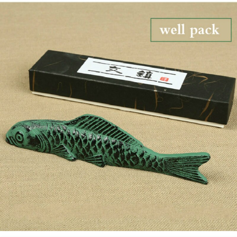 Vintage Inkt Schilderij Paperweights Leuke Draagbare Metalen Presse-papier Chinese Kalligrafie Paperweights Ijzer Papier Drukken Prop