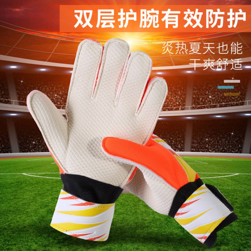 Teenager Goalkeeper Double Layer Bracer Thick Latex Profession Training Goalkeeper Football Gloves