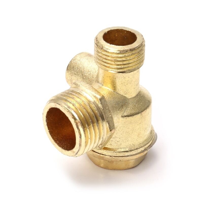 3-port Zinc Alloy Air Compressor Check Valve Central Pneumatic Valves Thread 90 Degree D18