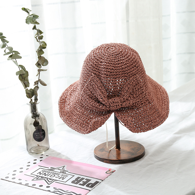 2022 Summer Big Bow Bucket Hats Women Korea Female Outdoor Travel Beach UV Proof Sun Protection Hat Fisherman Cap
