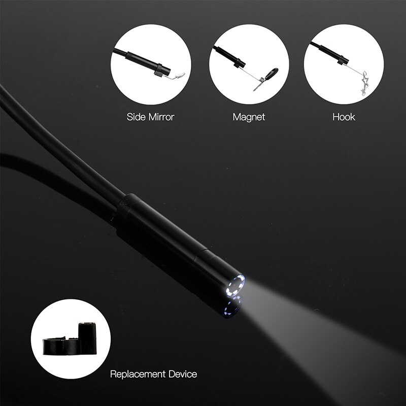 Iphone endoskop 1200p android endoskop kamera wifi kamera semi stift 3.5m/5m/10m kabel vandtæt led lys inspektionskamera