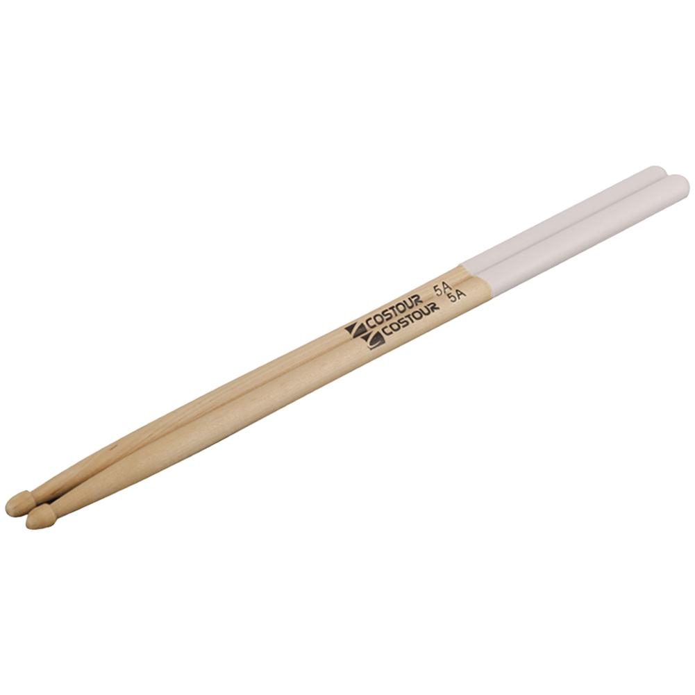 1Pair 7A/5A Durable Drumsticks Silicone Lightweight Drum Sticks Anti-slip -shaped Triangle Skull For Drum Musical Instrument: 5A White