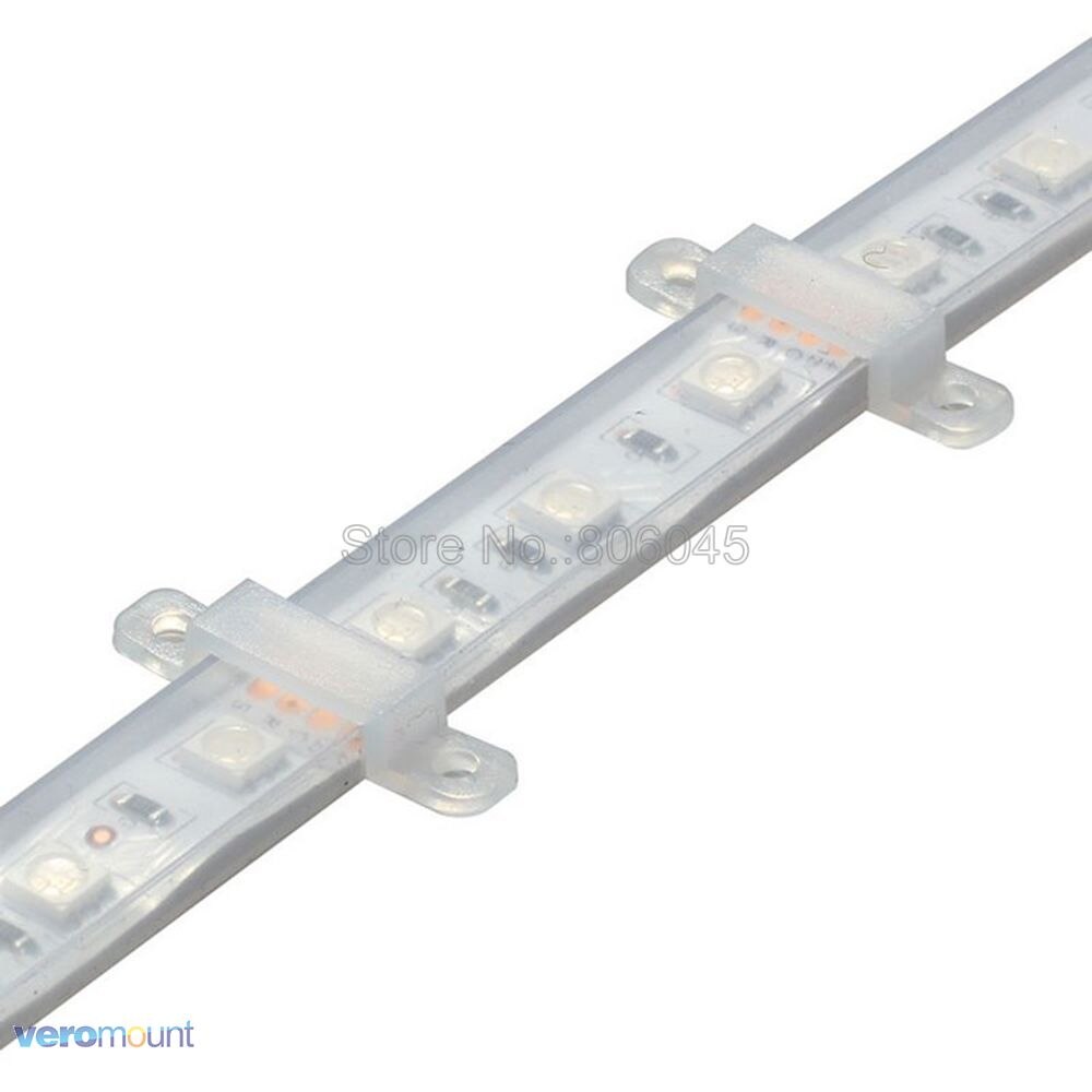 50 stk silikone monteringsbeslag klemme fastgørelsesklemme 8mm 10mm 12mm til  ip67 3528 5630 5730 3014 5050 smd rgb rgbw led strip lys