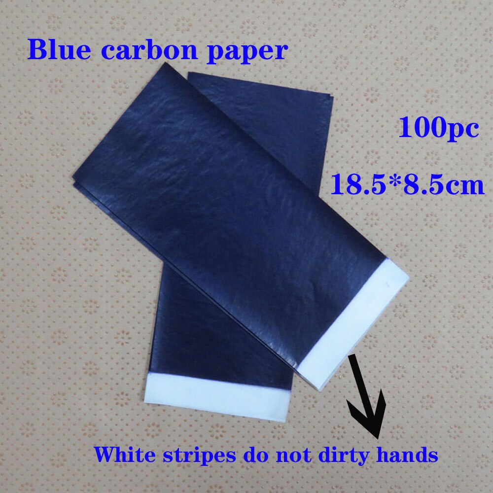 100 Pcs Blauw Dupliceren Papier Dubbelzijdig Carbon Staal Wax Papier Transfer Papier Dupliceren Papier 48K Dun Papier financiële Dupl