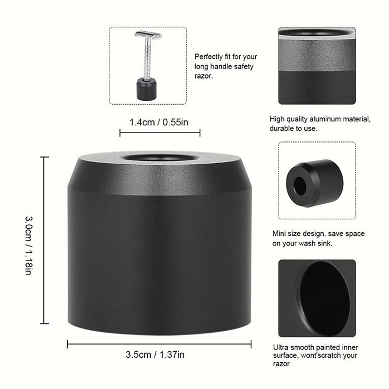 RONDA DE BIGOTE de afeitar brocha para Base de maquillaje de afeitar cepillo soporte de aleación de aluminio estable de afeitar cepillo titular de la maquinilla de afeitar de seguridad de soporte de la Base
