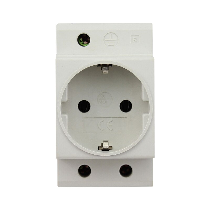 European 16A 250V 2P+E 75.5*63*44.5 Distribution Cabinet Outlet UPS PUD France German Italy Modular Power DIN Rail Socket: German Socket