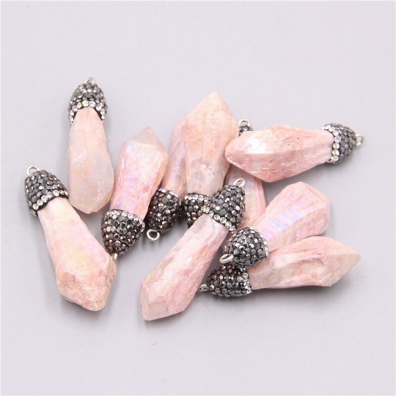 1pc Natural quartz Crystal healing Quartz stone Pendant Necklace Amulet lucky best friends Jewelry pendant charm: 3