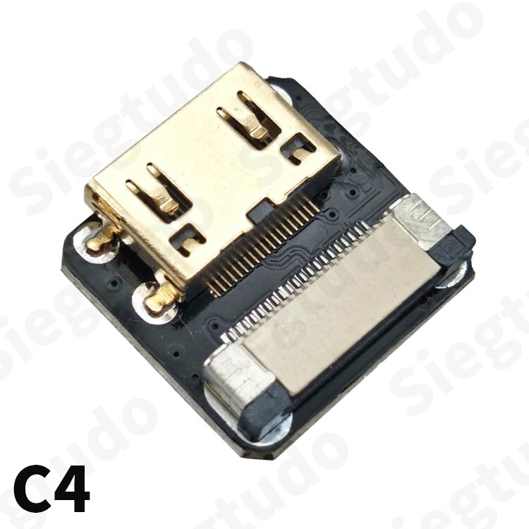 FPV Micro Mini HDMI 90 Degree Angled Adapter FPC Flat Cable Pitch 20pin Plug Connector: C4 Adapter