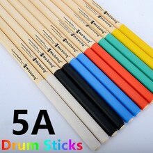 1 Paar Professionele Drum Sticks 5A Maple Hout Antislip Kleurrijke Handvat Drumsticks Percussie Muziekinstrumenten Voor Beginners