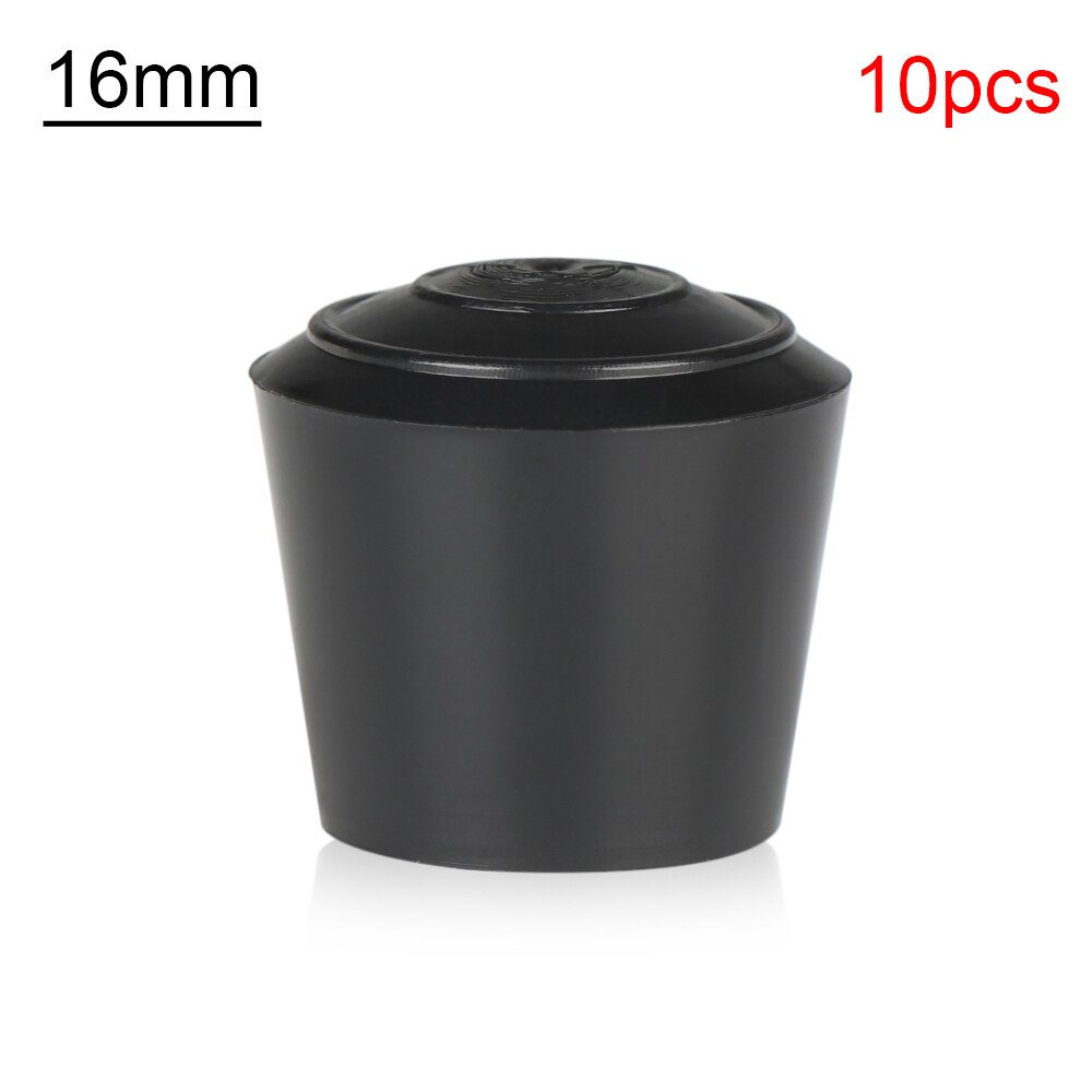 10pcs/pack Black Round Table Chair Leg Foot Caps Furniture Feet Cover Floor Protectors PVC Rubber Coat Mat Anti-slip Pad: 16mm