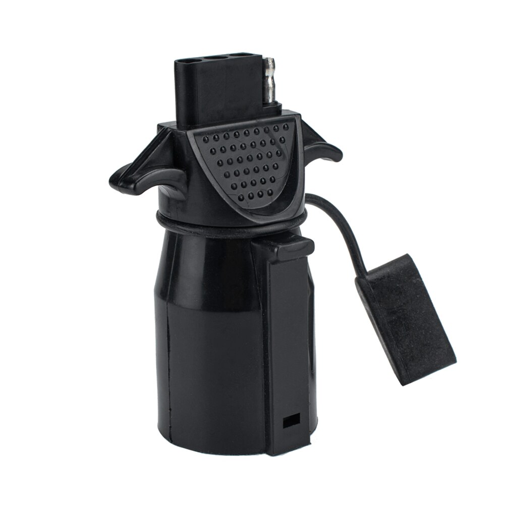 12V Trailer Adapter 7 Way RV Blade Style Round Plug Socket Connector Adapter to 4 Way Flat Plug with Dust Cover