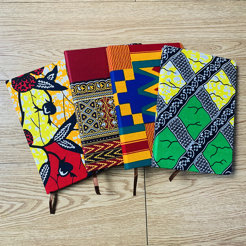 ankara Notebook A5 School Office Hard Cover Yearly Monthly Planning Papers Journal Notebook Daily Mem african accessories: 4pcs