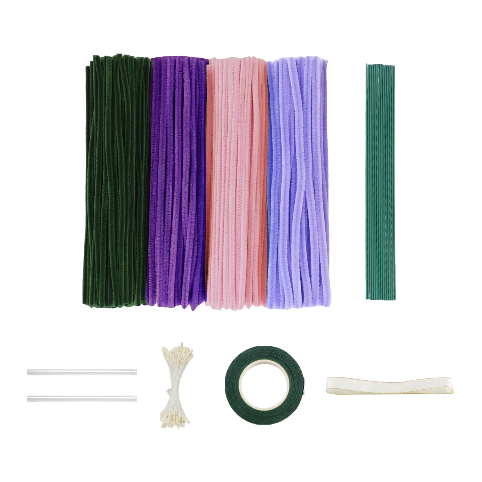 Kit de manualidades de flores hechas a mano para decoración del hogar, flores de simulación con tallos de alambre doblado para centros de mesa de boda y: Morado