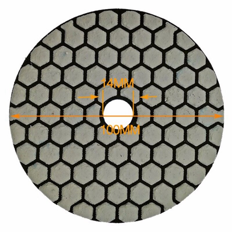 6Pcs 4 Inch/100Mm Grit #400 Diamond Dry Polishing Pad Granite Marble Ceramic Flexible Sanding Disc Stone Polisher Disc