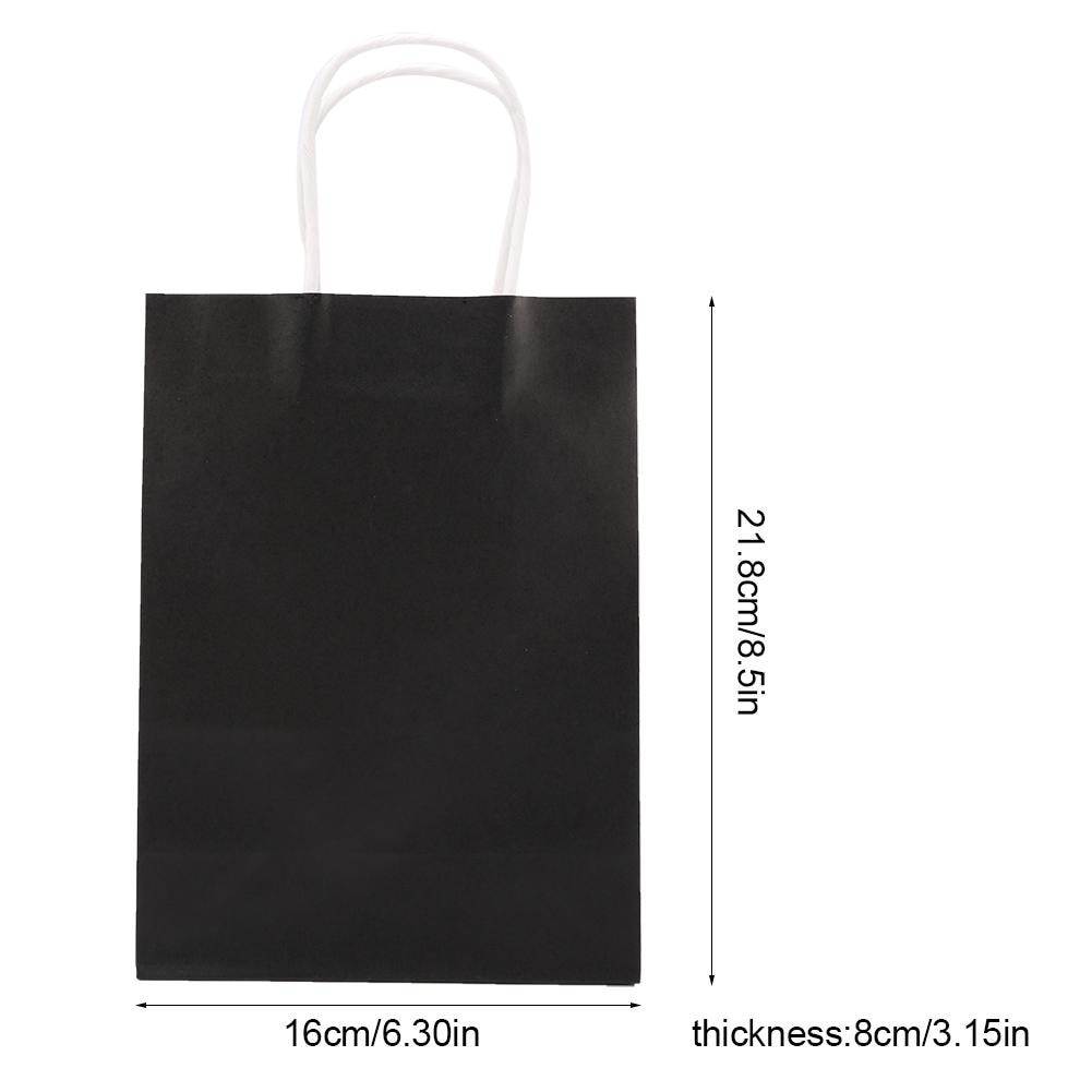 25 Stks/pak Bag Kraft Verpakking Handvat Papier Opbergtas Voor Bruiloft Snoep Gunst Tas Met Handvat Verpakking Bag kerst: Black