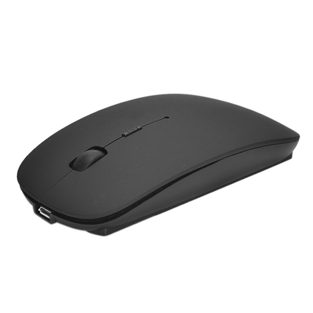 Draadloze muis, computermuis, stille pc-muis, oplaadbare ergonomische muis, 2.4 ghz optische usb-muis voor laptop en pc: Zwart