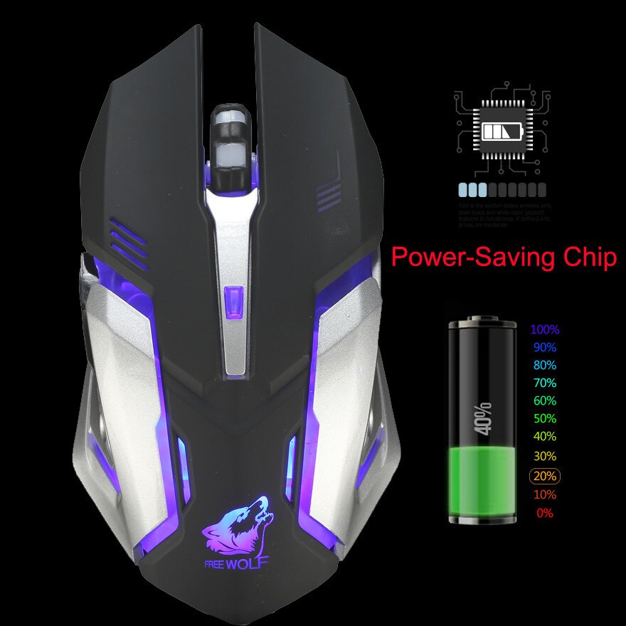 Rechargeable X7 Wireless Silent LED Backlit USB Optical Ergonomic Gaming Mouse USB Wireless Mouse Computer Bluetooth Mouse Mice