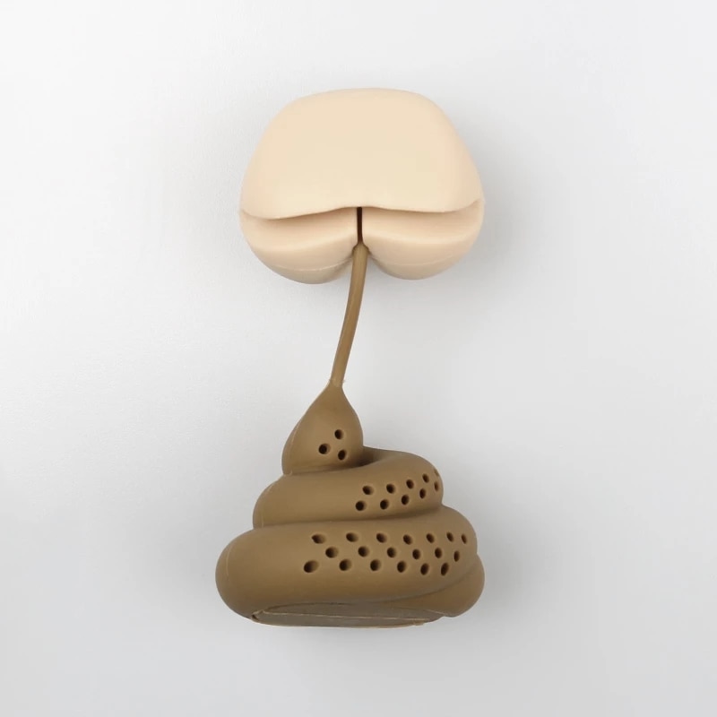 Poo form silikon te tillbehör set halloween ciga bajs intressant kaffefilter diffusor örtte tepåse återanvändbar a