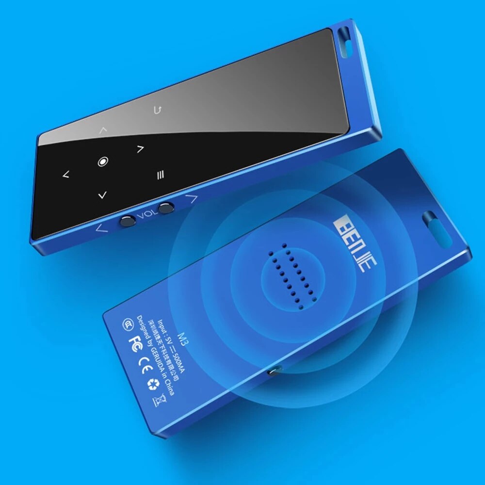 Benjie-reproductor MP3 M3 con Bluetooth, Audio portátil, 8GB, con altavoz incorporado, reproductor de música, grabadora, Radio FM, compatible con tarjeta TF, Original
