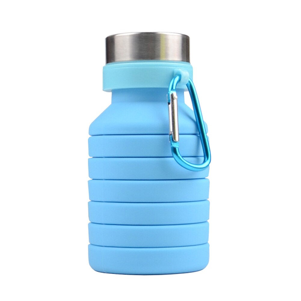 550ml silikone foldbar kaffekop drikkeflaske udendørs rejse sammenklappelig kop  h99f: Blå