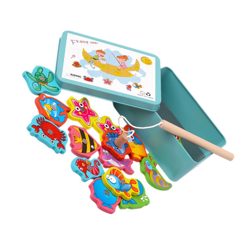 1 Set Fishing Game Playset Portable Charming Magnetic Fishing Game Bath Toy Educational Plaything for Game Birthday