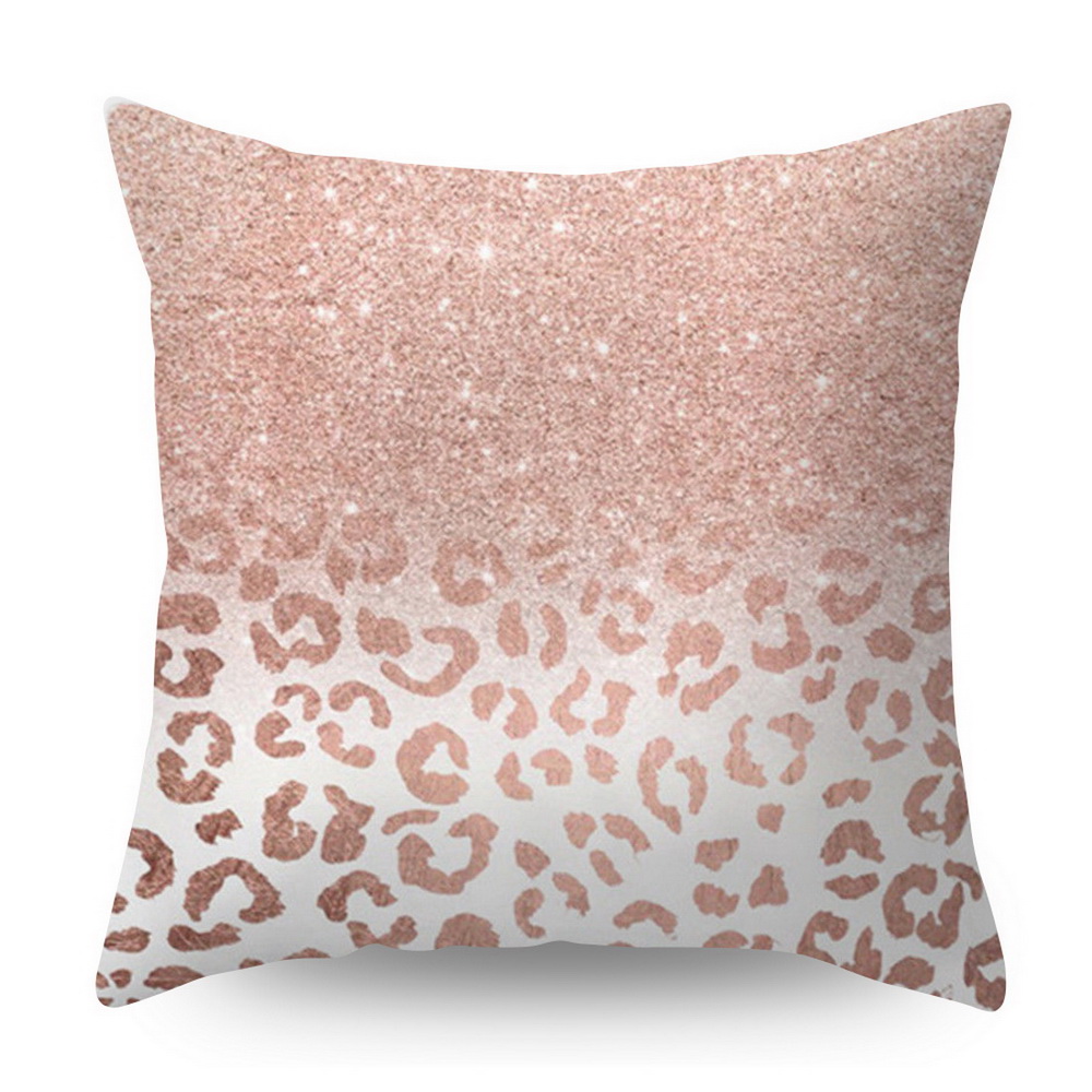 Rose Gold Polyester Geometric Pillowcase Square 45x45cm Cushion Cove Soft Bedroom Decorative Throw Pillow Cover: 11