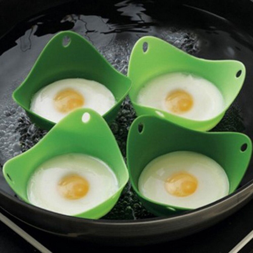 1 ST Siliconen Ei Stroper Cook Poach Pods Ei Bakken Cup Kookgerei Bakvormen Keuken Tool Groen 11x9.5 cm