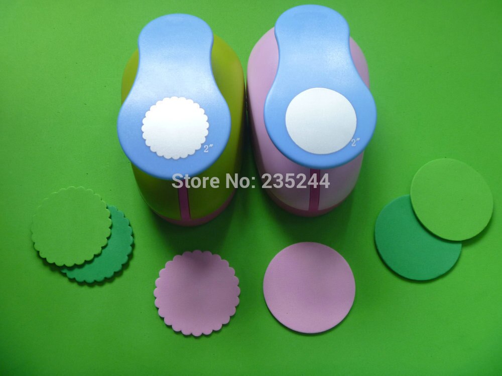 2 inch Wave Circle and Circle craft punch set Punch Craft Scrapbooking school Paper Puncher eva hole punch 2PCS