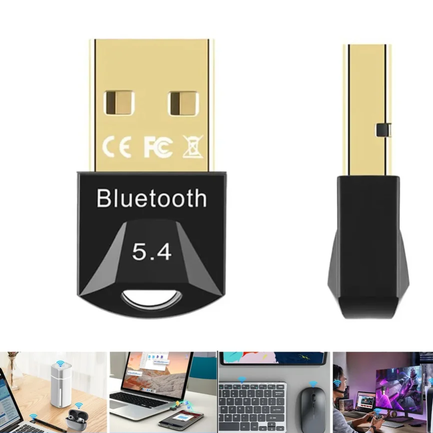 5.4 USB Bluetooth Adapter Wireless 5.3 5.0 Bluetooth Dongle Receiver for PC Laptop Win 11/10/8//7 Headset Speaker Keyboard Mouse
