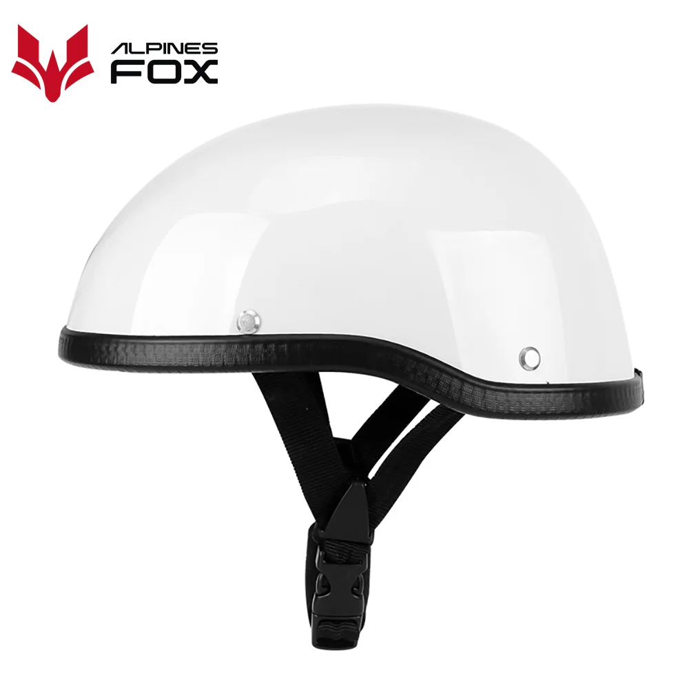 Half Face Motorhelm Vintage Cafe Racer Retro Scooter Jethelm Cruiser Vintage Open Helmen Met DOT Gecertificeerd: Black