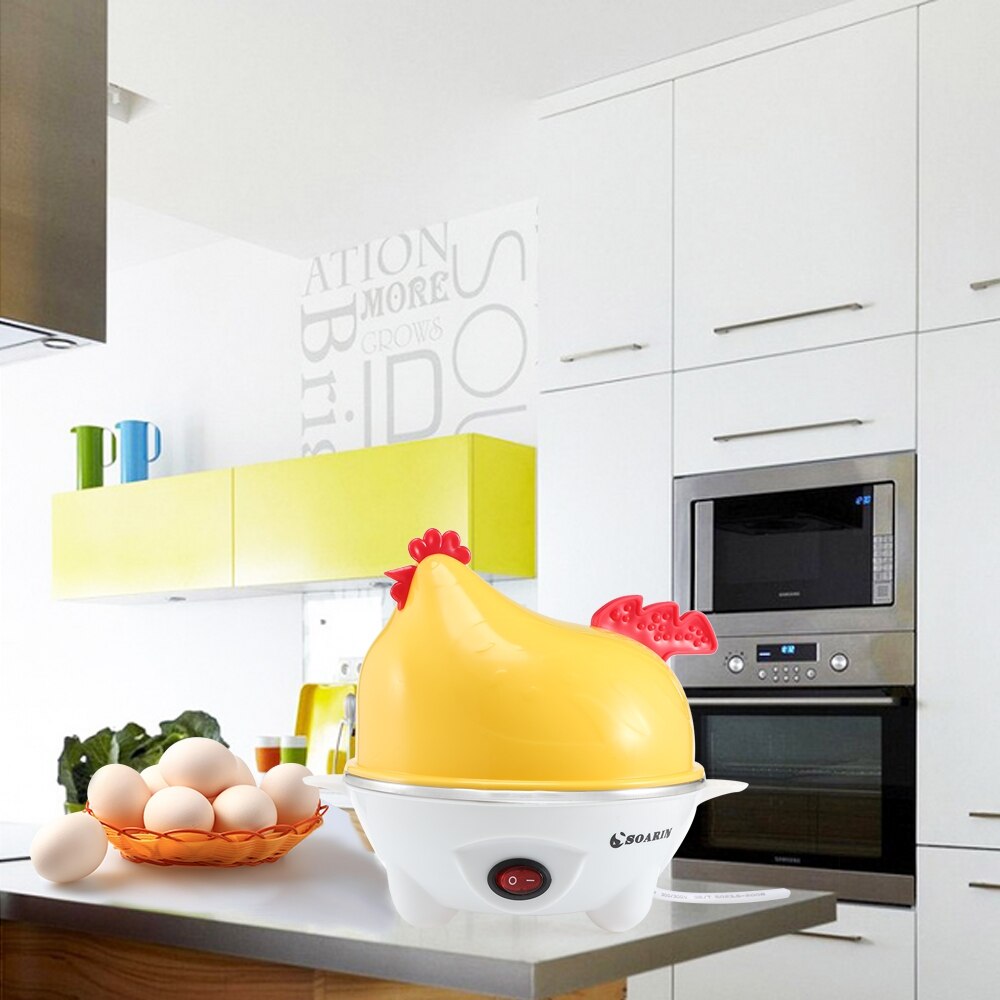 Household multifunctional electric steamed egg maker mini Cartoon chicken egg Cooker 7 hole egg steamer kitchen utensils